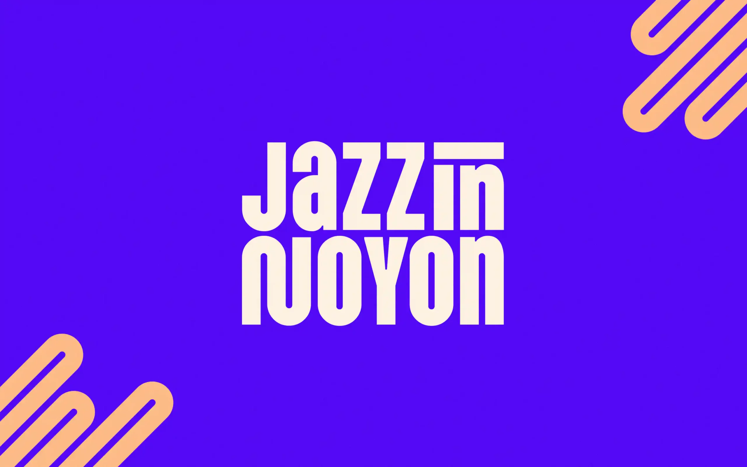 Logotype principal du festival Jazz in Noyon, typographie bold et impactante sur fond violet