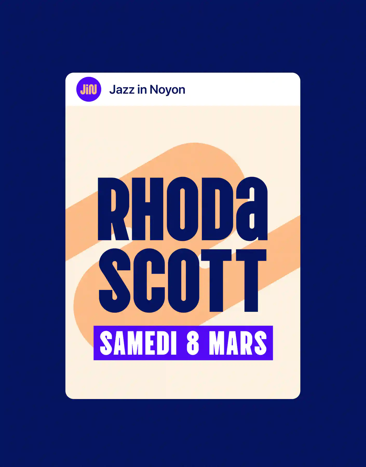 Post pour un concert du festival Jazz in Noyon, typographie expressive