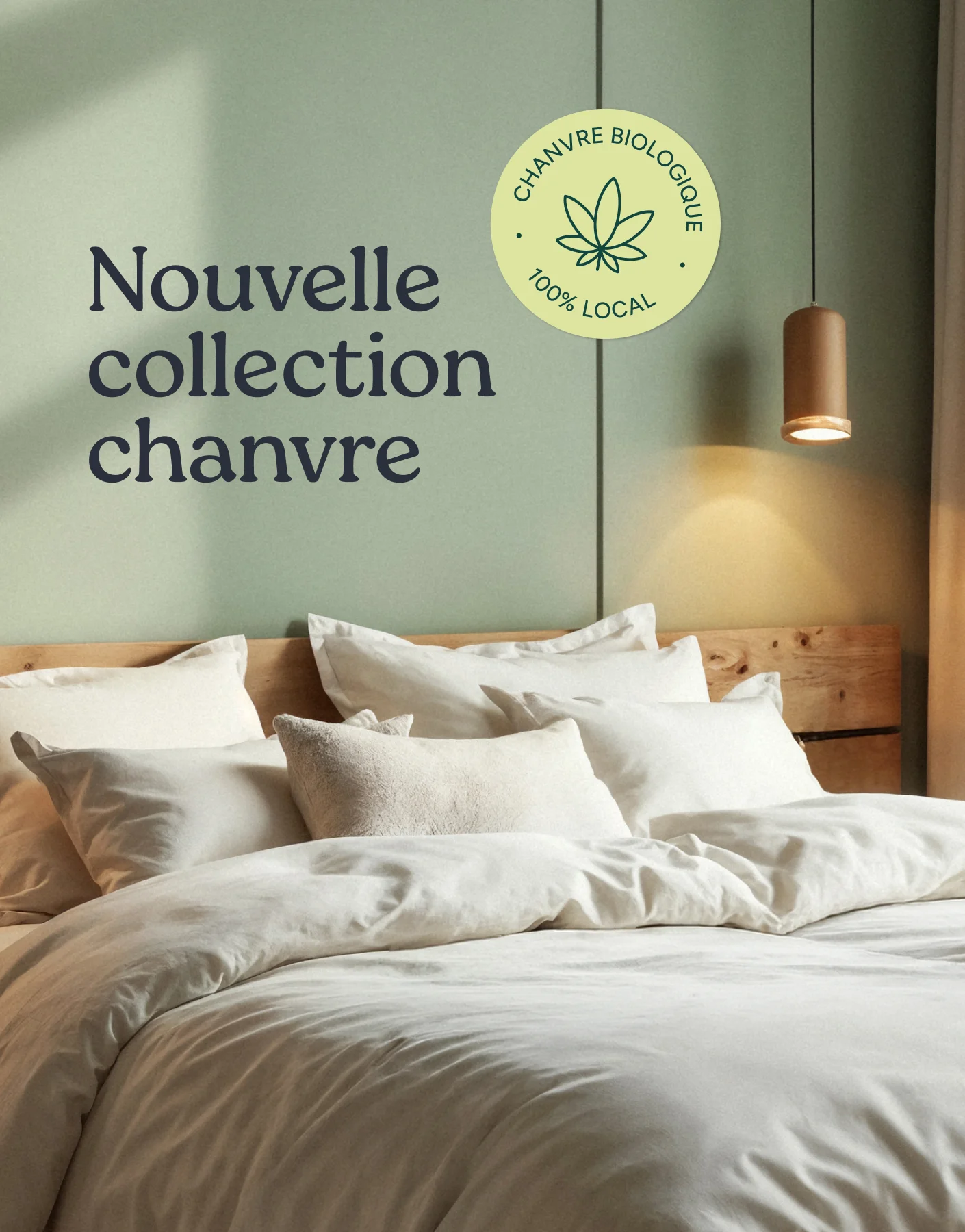 Visuel présentant la collection de literie en chanvre de Futaine.