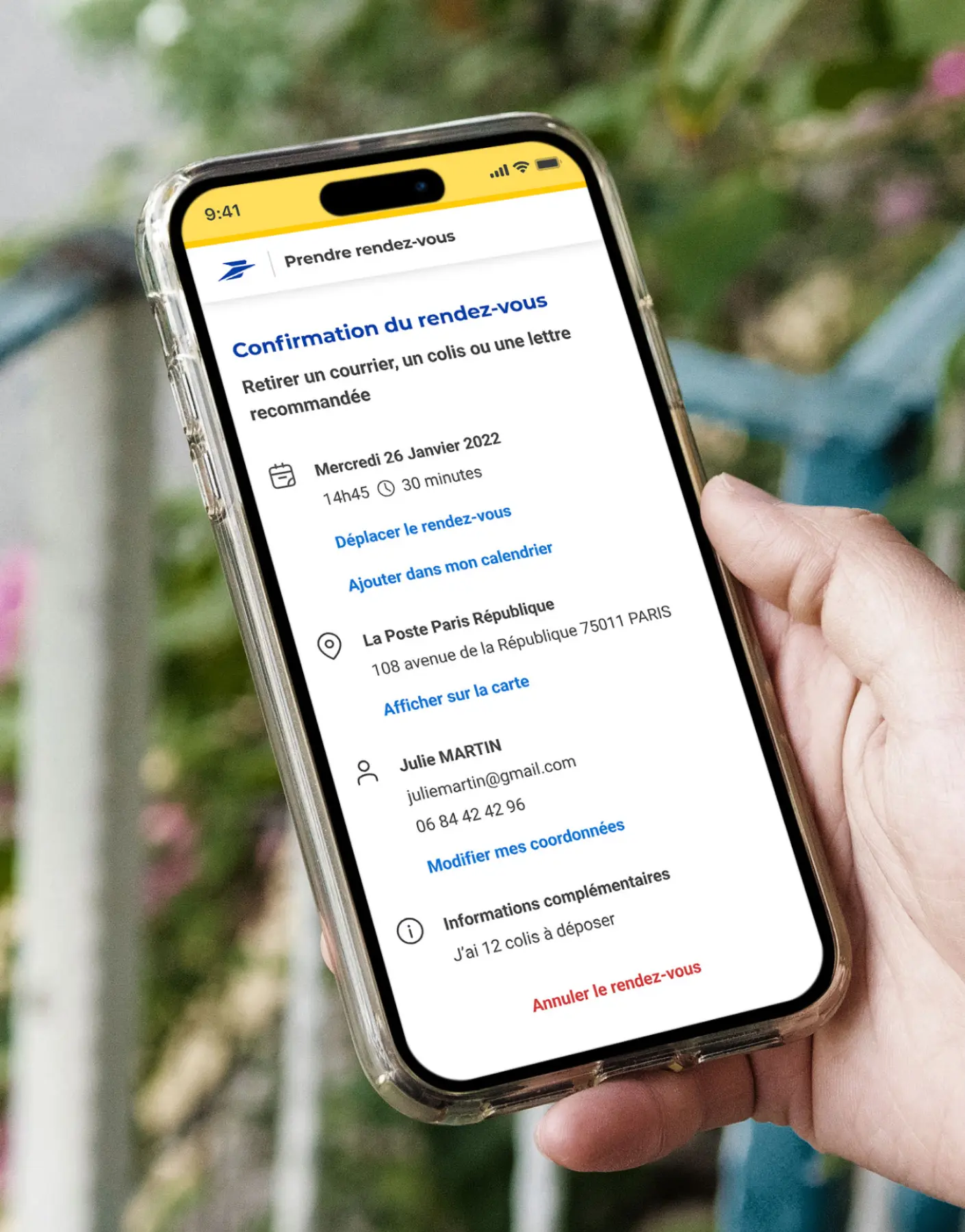 Mockup d’une interface utilisateur de prise de rendez-vous utilisant des icônes du design system.