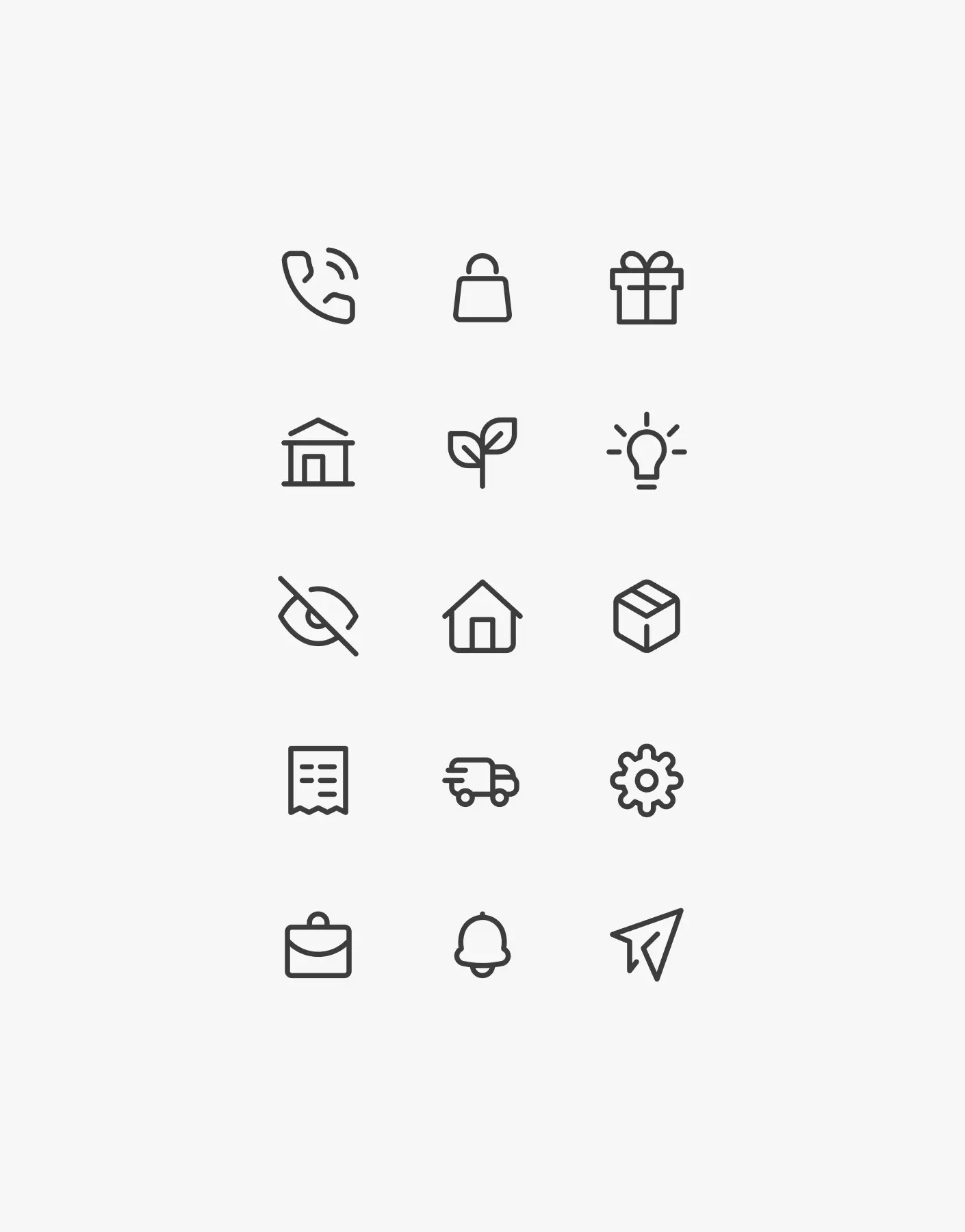Présentation d’une sélection d’icônes du design system.
