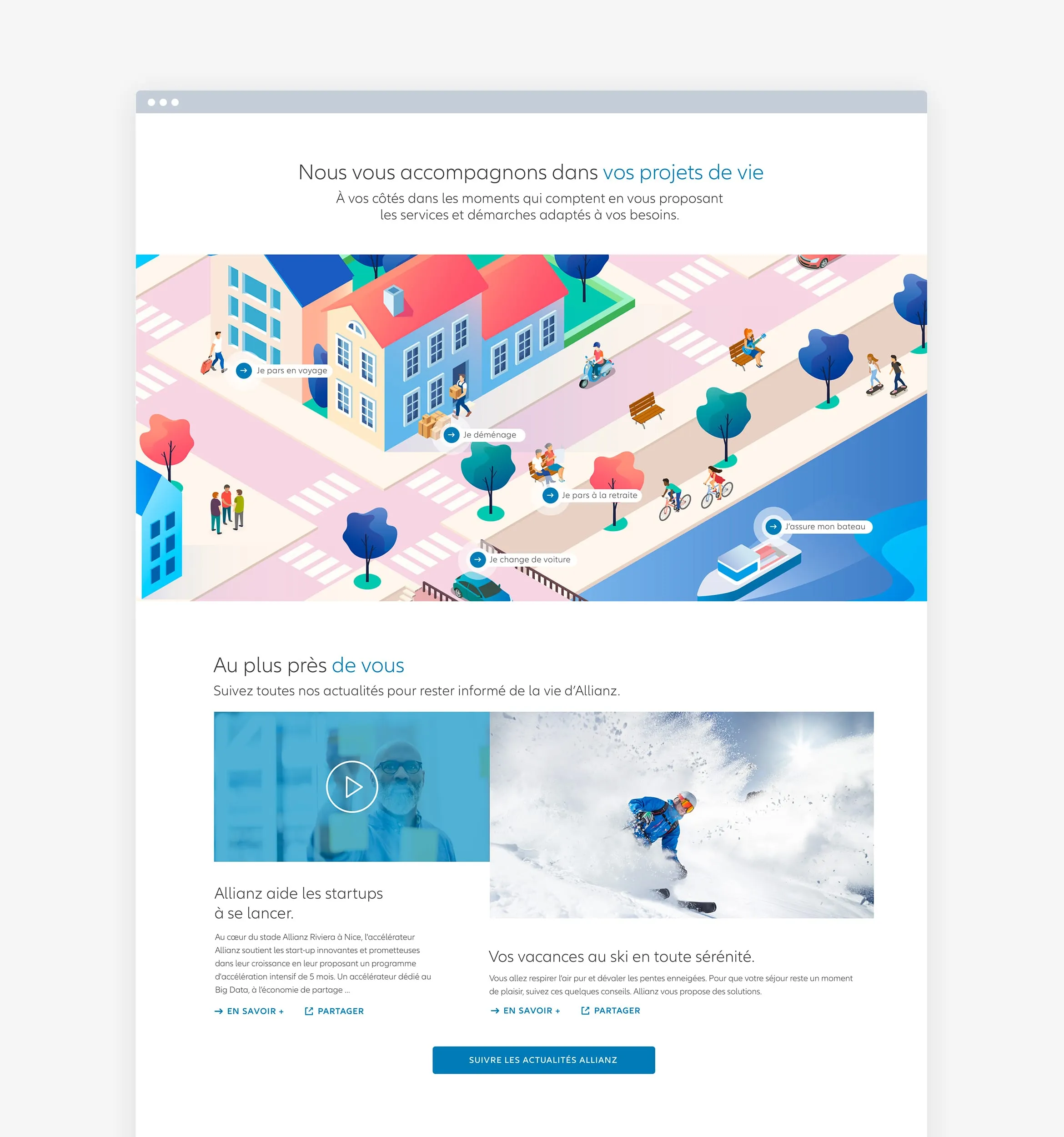 Mockup présentant l’illustration isométrique conçue pour Allianz France.