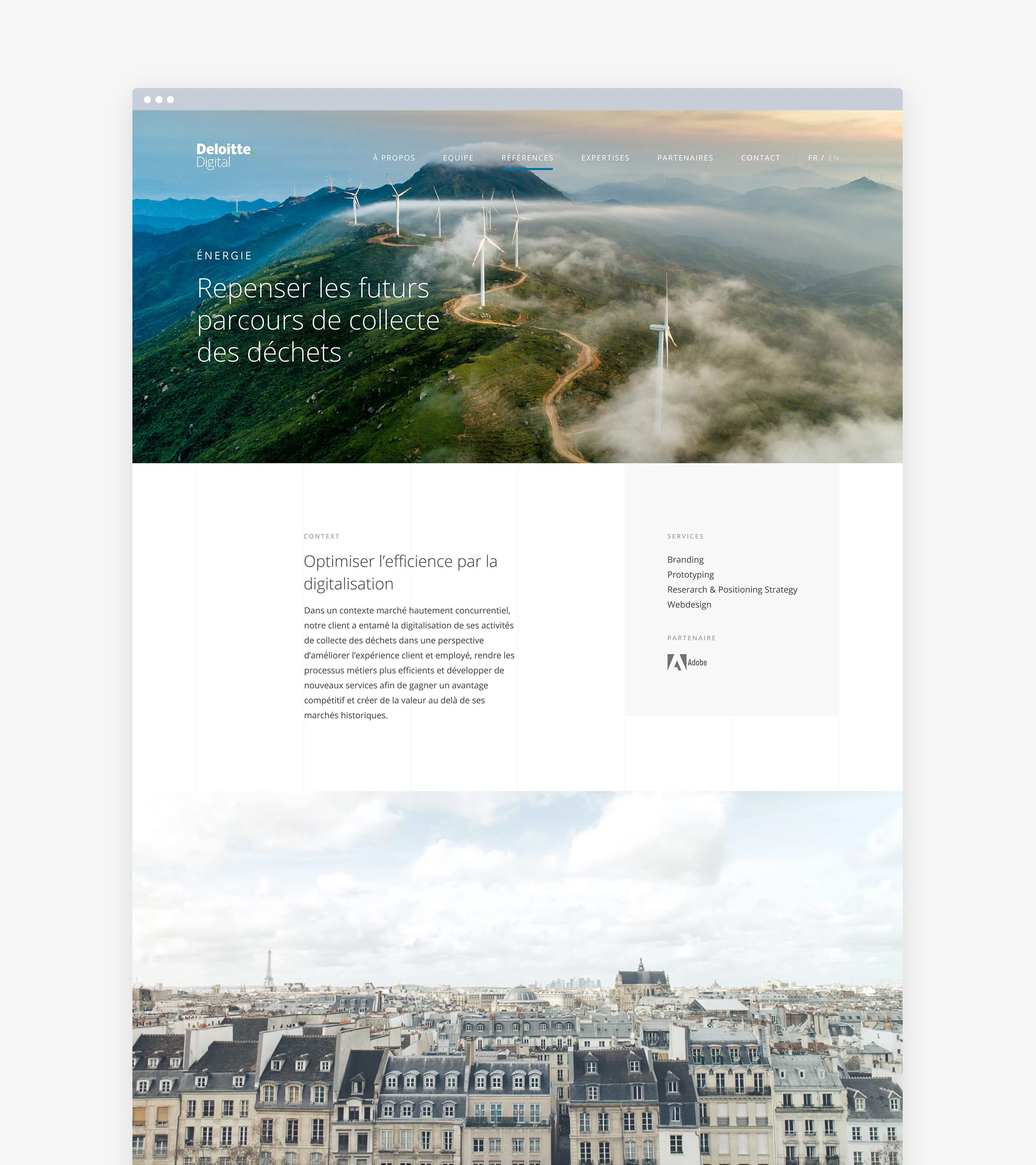 Présentation des références et réalisations de Deloitte Digital France sur le site web.