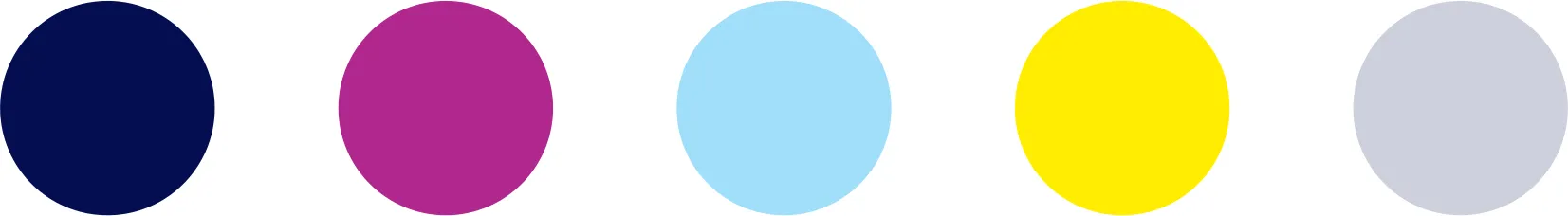Palette de couleurs développée pour la direction artistique du festival Nuits Sonores.